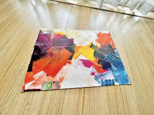 Colour Blocks, contemporary painting by Sreeparna Poddar, approx. 16 × 12 in