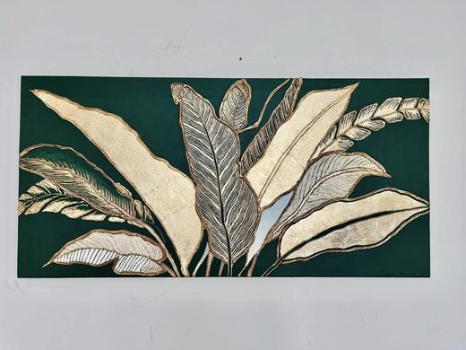 Gilded Leaves, contemporary painting by Sreeparna Poddar